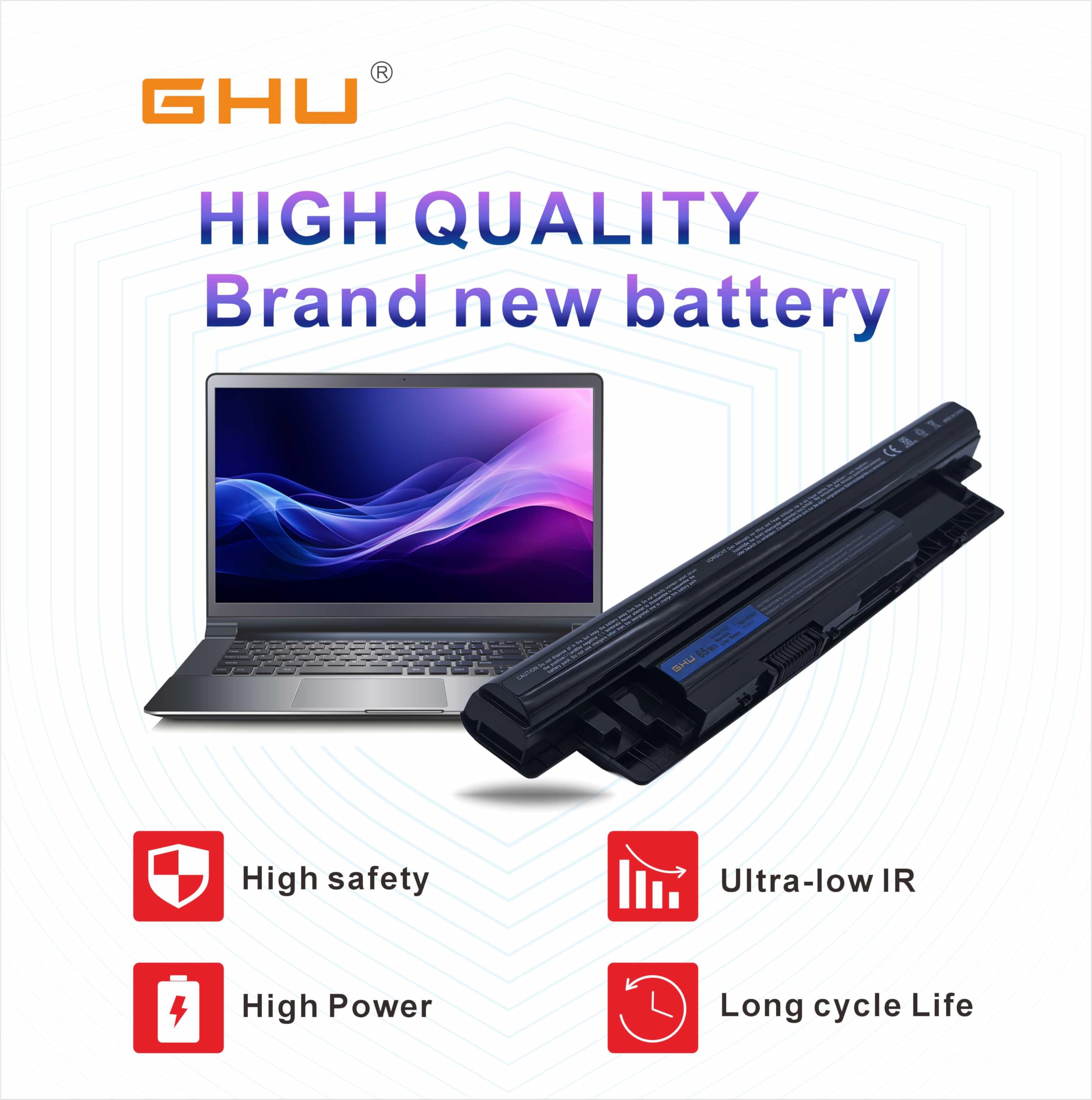 GHU New 11.1V 65Wh Battery MR90Y XCMRD Compatible with Dell 14-3421 14R-5421 14R-5437 15-3521 15R-5521 15R-5537 17-3721 17-3737 17R-5721 17R-5737 fit with Dell 3440 3540 P28F P40F P17E - Image 8