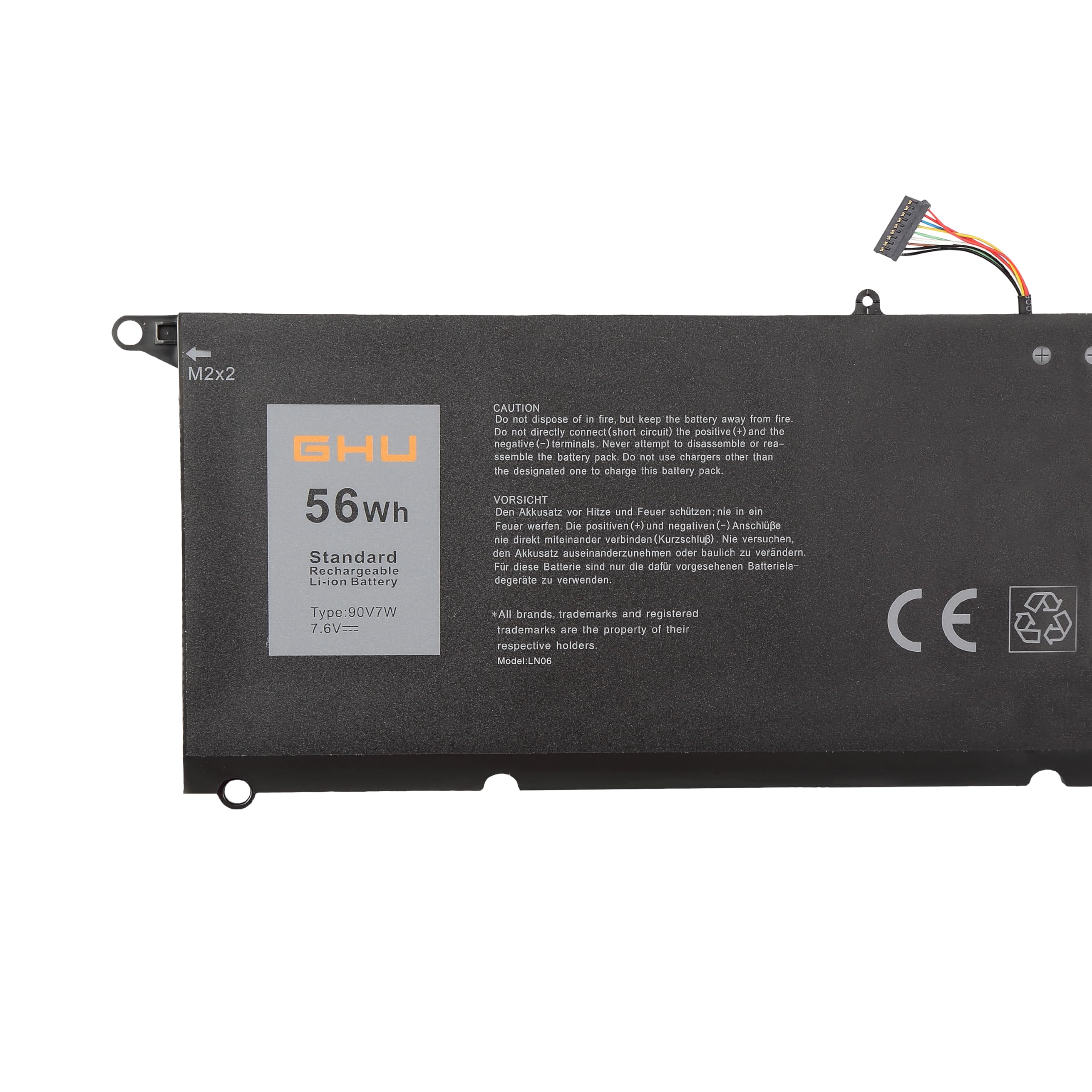 GHU New 56Wh 90V7W 5K9CP Battery Compatible with Dell XPS 13 13D 9343 13-9343, XPS 13 9350 13-9350 XPS13-9350 13D-9343 DIN02 0DRRP 0N7T6 JHXPY DIN02 RWT1R,Li-ion 7.6V 56Wh - Image 3