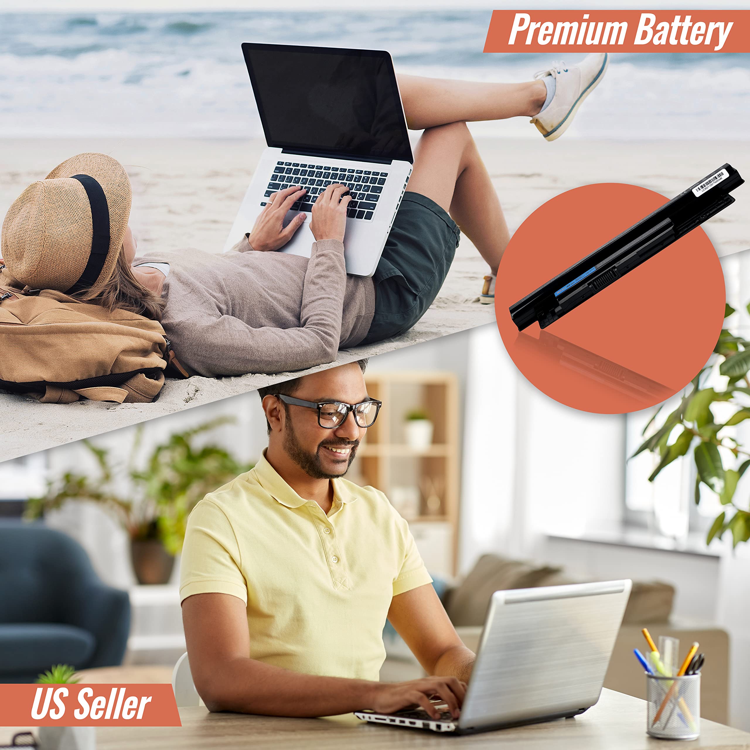 GHU New Battery 40 WH XCMRD MR90Y 14.8V Compatible with Dell Inspiron 14 3421 3437 5421 5437 15 3542 3521 N3531 3541 3543 3421 5421 3521 3721 5521 5537 3537 17 3721 5748 5721 5737 P28F 3440 3540 3570 - Image 5