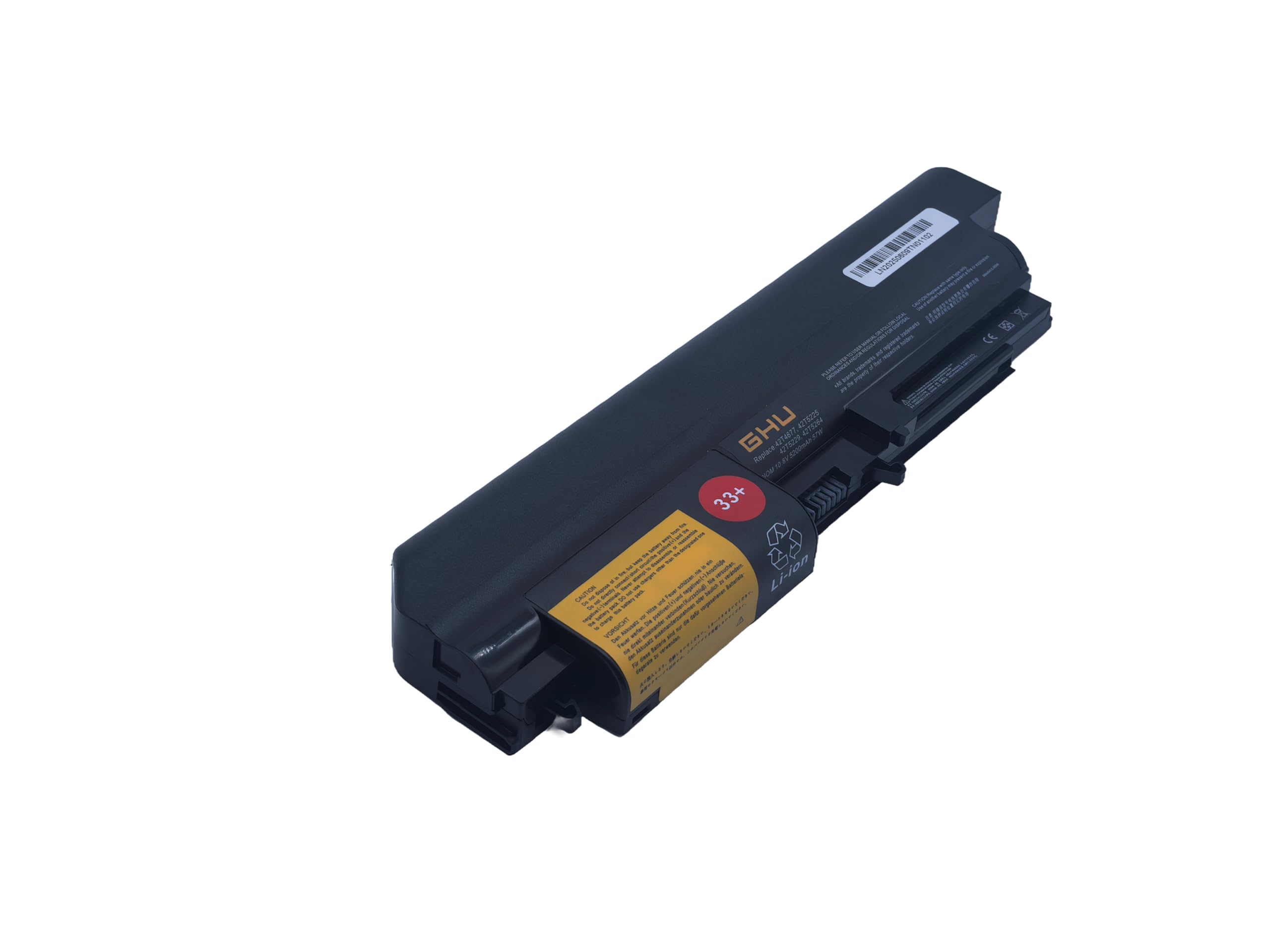 GHU New Battery 57 Wh for 33+ 41U3198 43R2499 42T4531 Compatible with Lenovo Thinkpad T61 R61 R61i 14-Inch Widescreen R400 T400 42T5263 42T5229 42T5227 42T4677 42T5265 42T4552 42T5228 42T4530 - Image 4