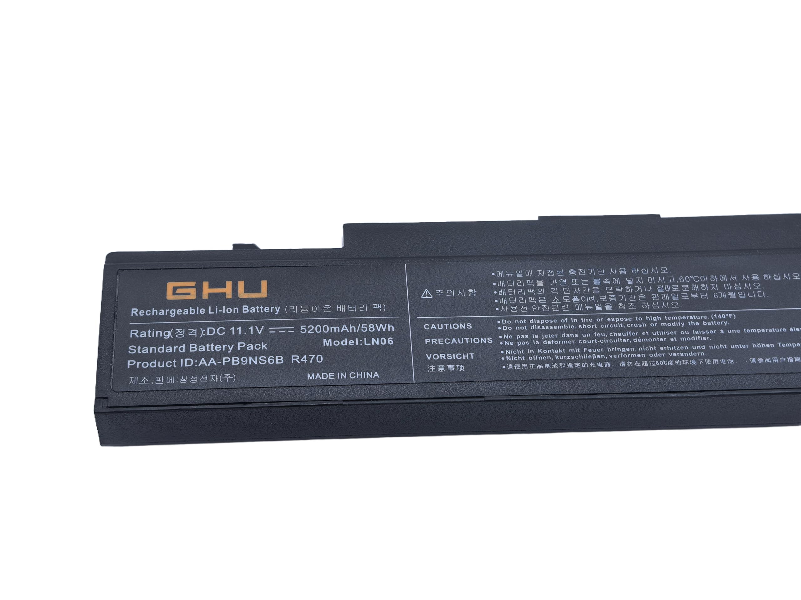GHU New Battery 58 WH AA-PB9NC6B Compatible with Samsung NP-RV508 NT-RV508 P210 Q210 R40 R408 R410 R45 R430 R460 R480 R505 R509 R510 R522 AA-PB9NC5B AA-PB9NC6W AA-PB9NC6W/E AA-PL9NC2B AA-PL9NC6W - Image 3