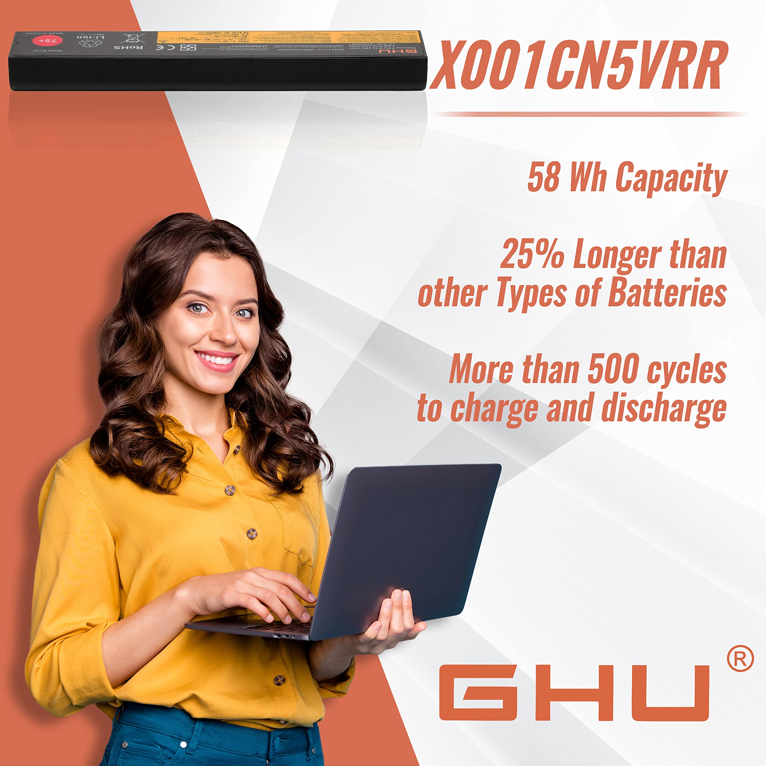 GHU New Battery 58 WH Compatible with Thinkpad G580 Y580 G480 G485 G585 Y480 Y480N Y485 Y485N Y480P Y580 Y580N Y485P Z380 Z480 Y580P Z580 Z585 Z485 G700 G710 P580 P585 - Image 5