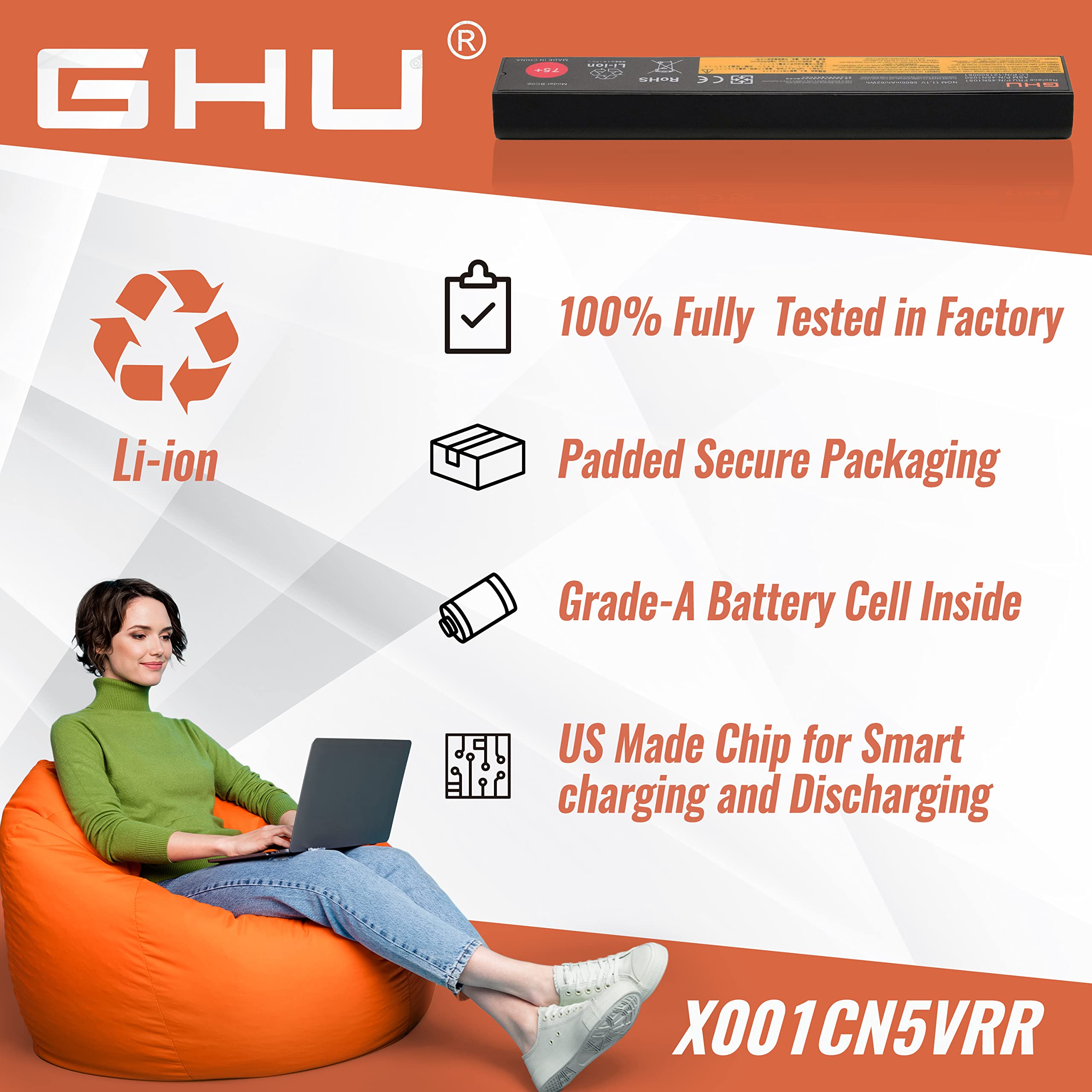 GHU New Battery 58 WH Compatible with Thinkpad G580 Y580 G480 G485 G585 Y480 Y480N Y485 Y485N Y480P Y580 Y580N Y485P Z380 Z480 Y580P Z580 Z585 Z485 G700 G710 P580 P585 - Image 6