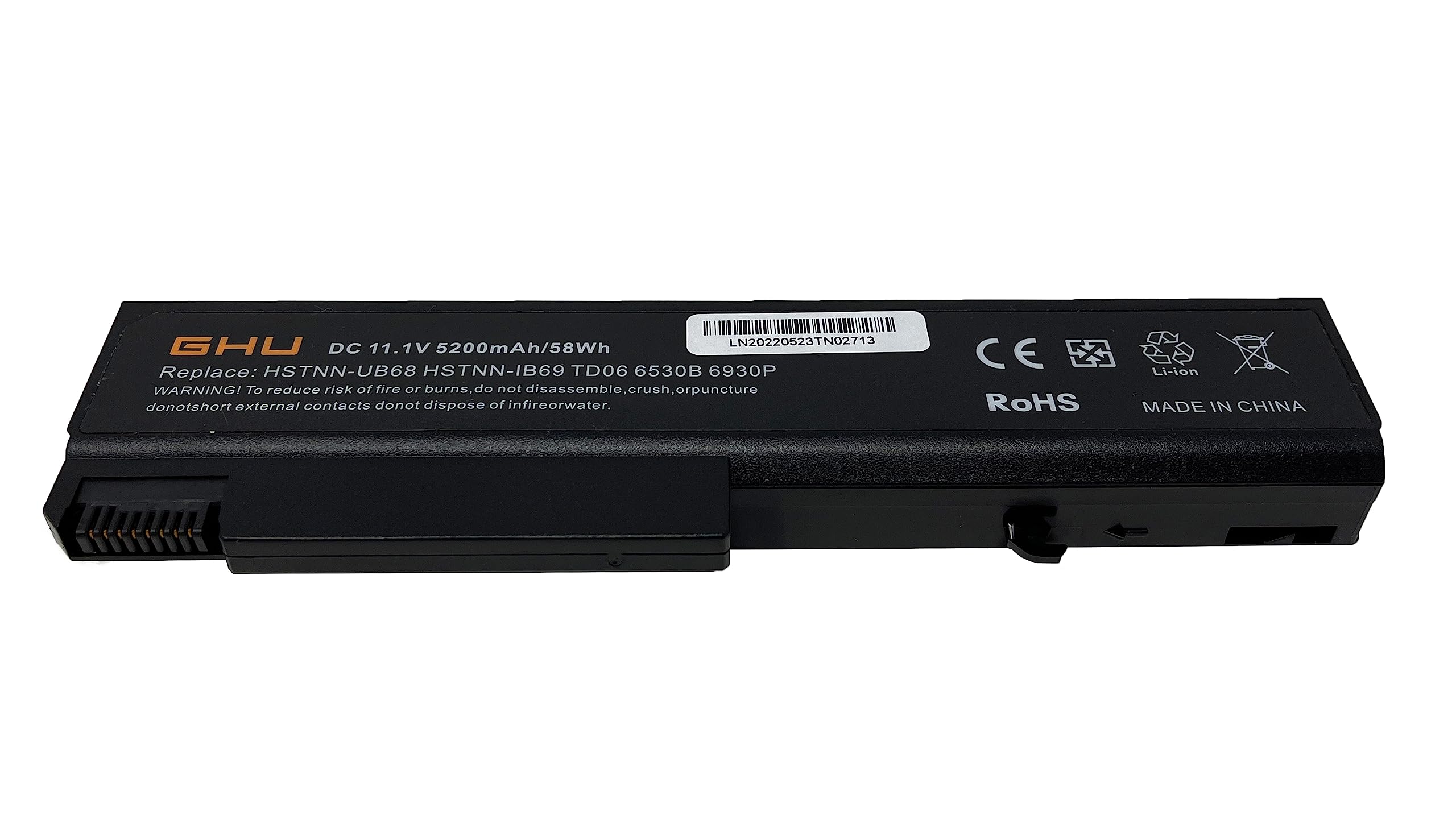 GHU New Battery 58 WH Replacement for 482962-001 486296-001 HSTNN-UB69 HSTNN-IB69 HSTNN-UB68 HSTNN-CB69 TD06 Compatible for Elitebook 6930P 6730B 6530B 6450B 6540B 6550B 6555B 6440B TD09 - Image 6