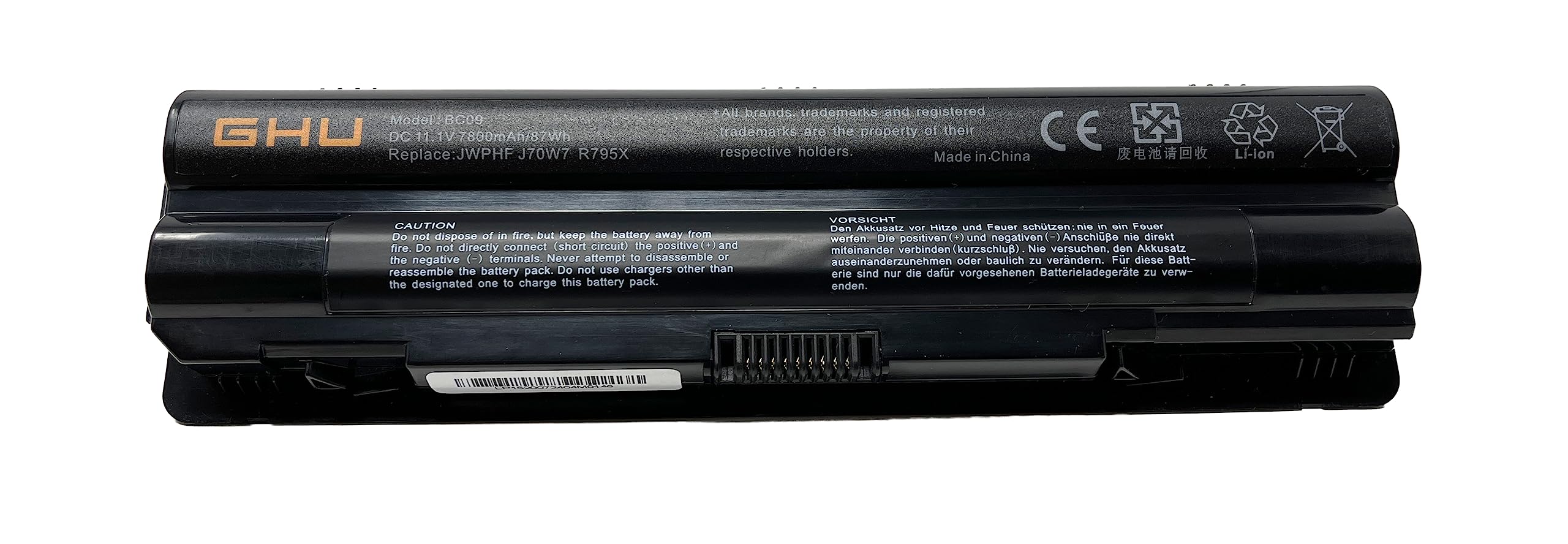 GHU New Battery 87 Wh 9-Cell JWPHF R795x Compatible with Dell XPS Laptops 14 L401x 15 L502X L501X 17 L702X L701X 61YD0 P/N P11f 312-1123 312-1127 453-10186 J70W7 WHXY3 7800mah Batteries 11.1V - Image 5