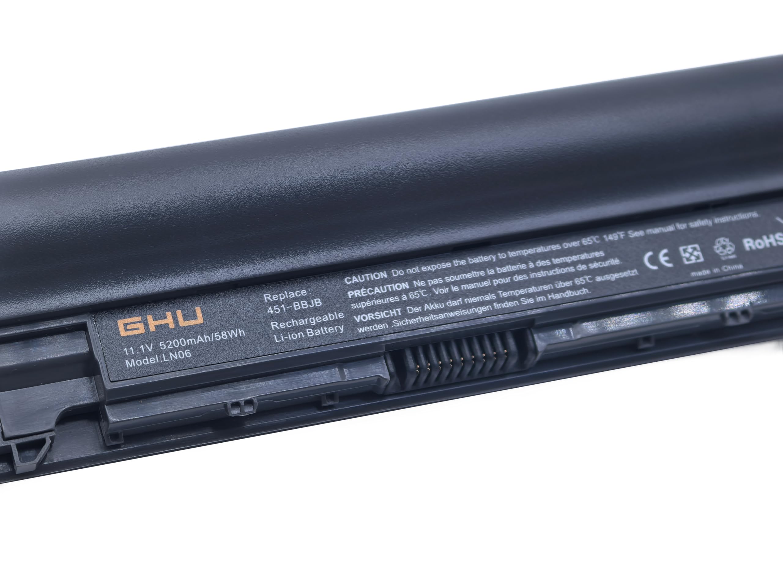 GHU New Li-Ion Battery Replacement for YFDF9 YFOF9 Compatible for Dell Latitude 3340 3350 5MTD8 JR6XC HGJW8 3NG29 7WV3V H4PJP 11.1V 58 WH 6-Cell YF0F9 VDYR8 451-12176 - Image 3