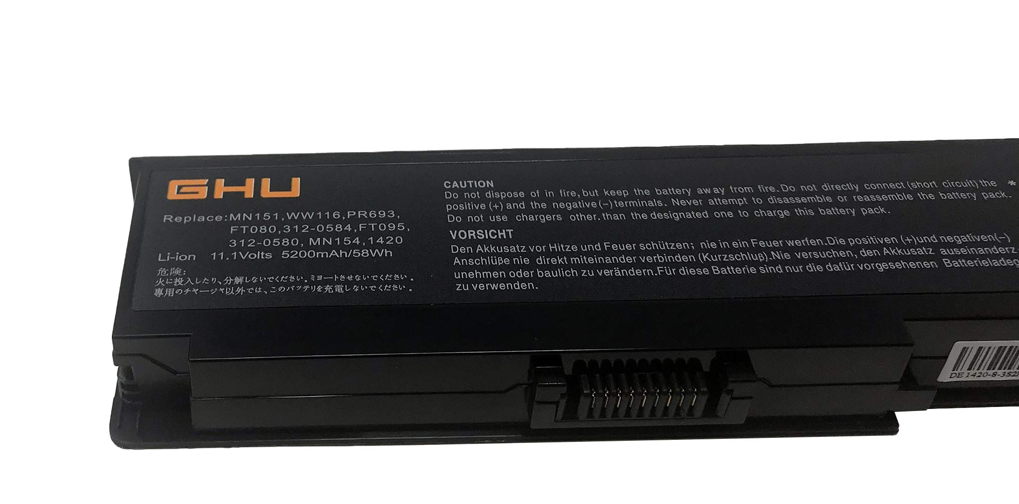 GHU Premium 58Wh Replacement WW116 for Dell Vostro 1400 1420 Battery UL Tested Dell Battery WW116, Long-Lasting, Can Be Reused 500 Times, Free Returns - Image 3