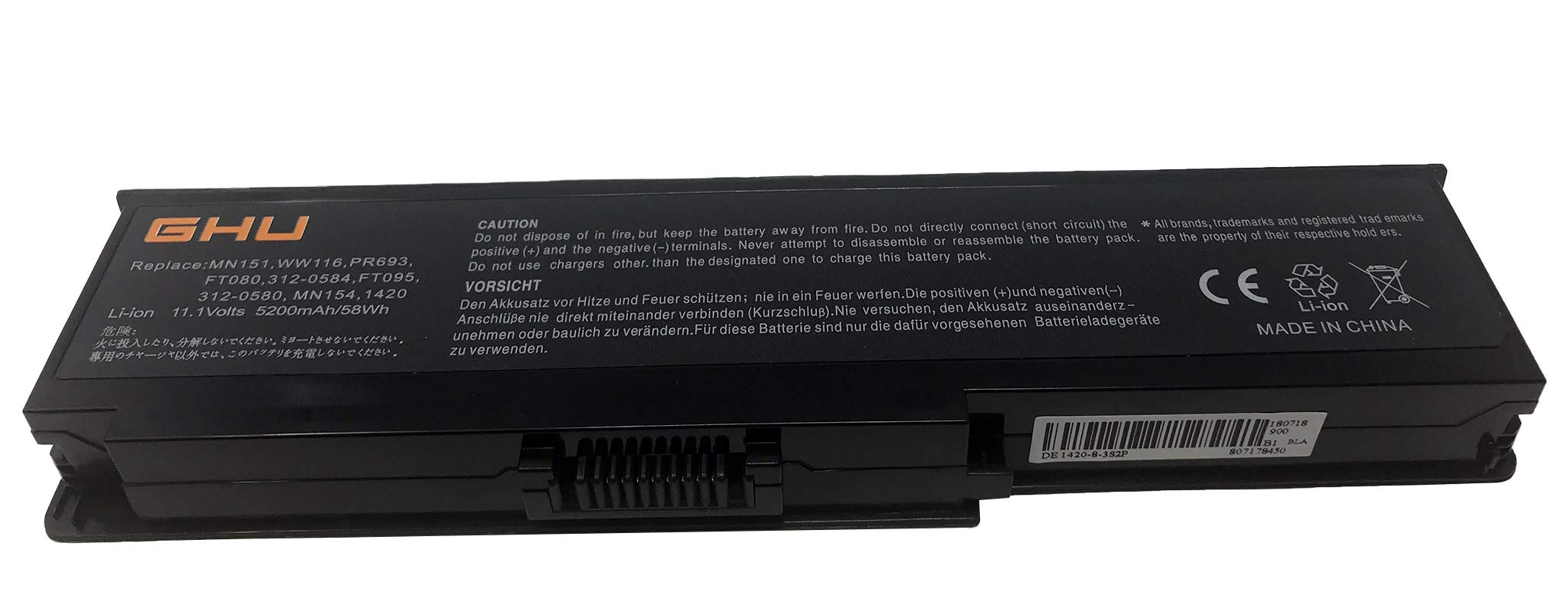 GHU Premium 58Wh Replacement WW116 for Dell Vostro 1400 1420 Battery UL Tested Dell Battery WW116, Long-Lasting, Can Be Reused 500 Times, Free Returns - Image 4